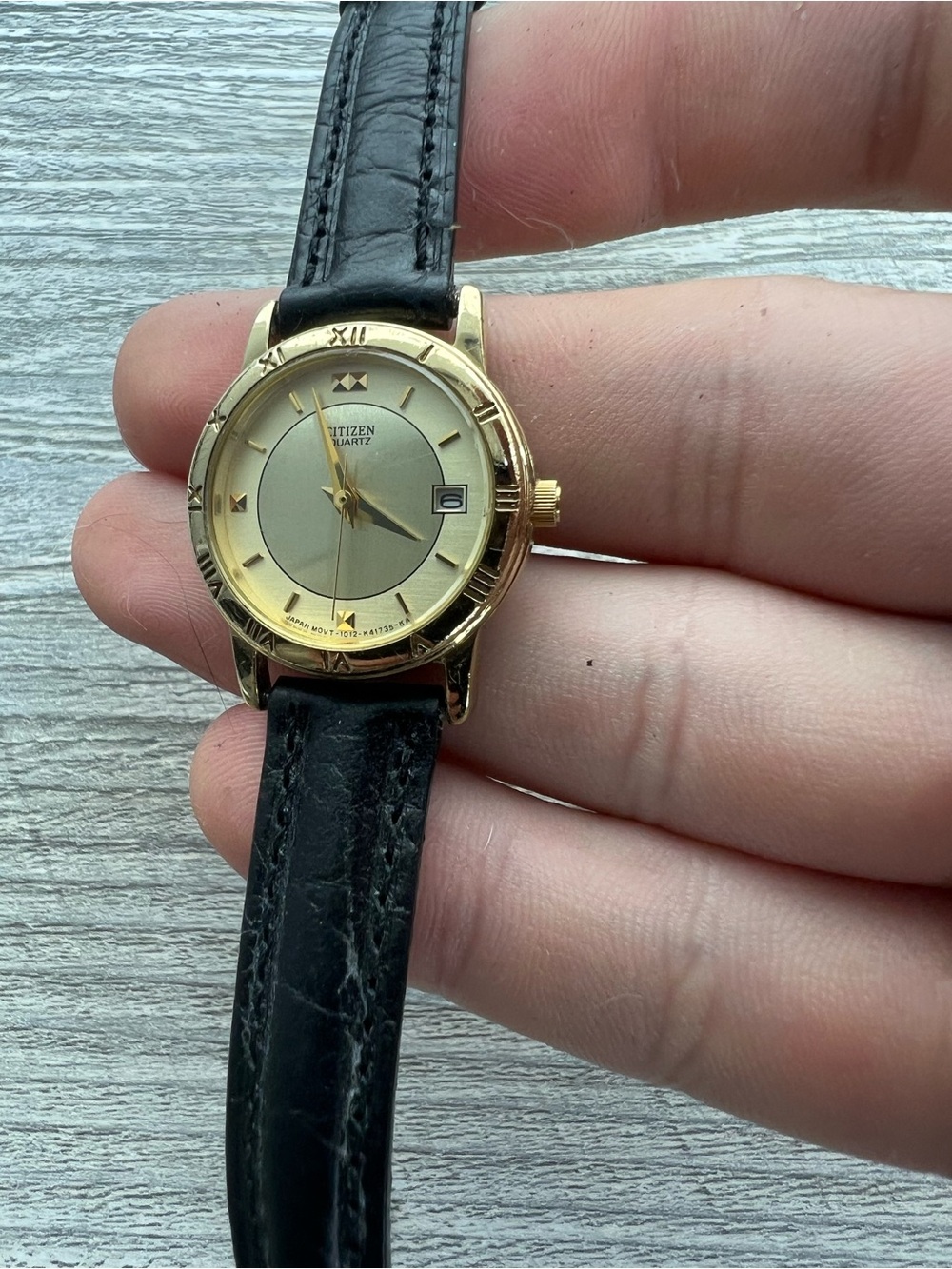 Citizen Women’s Gold-Tone Dress Watch with Black Leather Strap - Picture 8 of 8